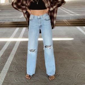 New Zara wide length full length jean